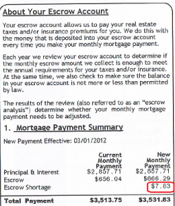escrow mortgage payment