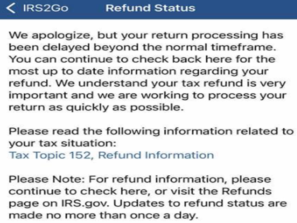 IRS Refund Processing Delays