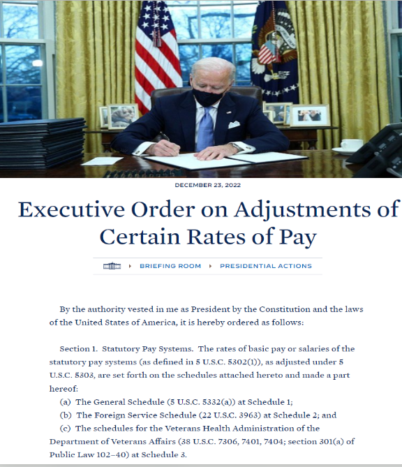 2023 GS Pay Raise Biden Executive Order 