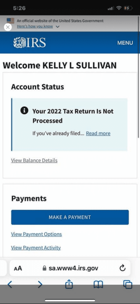 Your tax return is not processed