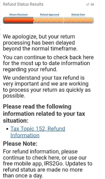 Return Processing Delayed