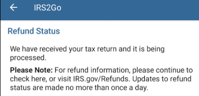 Your Tax Return is Being Processed